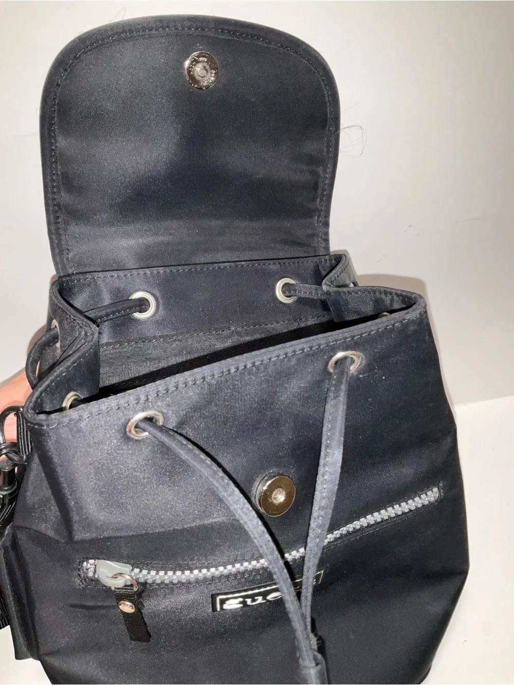 Vintage 90’s Y2K GUESS Black Drawstring Small Mini Backpack Bag Handbag
